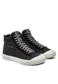 Calvin Klein Jeans Trampki Skater Vulc Mid Mtr YM0YM00999 Czarny. Kolor: czarny. Materiał: materiał