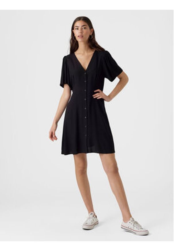 Vero Moda Sukienka letnia Alba 10292845 Czarny Regular Fit. Kolor: czarny. Materiał: wiskoza. Sezon: lato