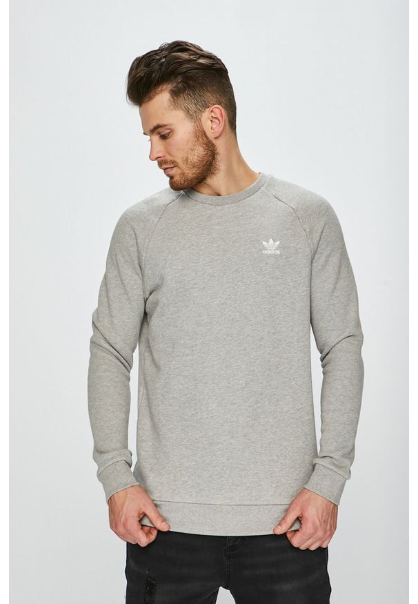 adidas Originals - Bluza. Okazja: na co dzień. Typ kołnierza: bez kaptura. Kolor: szary. Materiał: bawełna, materiał, dzianina. Długość rękawa: raglanowy rękaw. Wzór: gładki, nadruk, aplikacja, melanż. Styl: casual