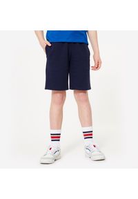 DOMYOS - Spodenki sportowe dla dzieci Decathlon. Okazja: na co dzień. Kolor: niebieski. Materiał: bawełna, materiał, poliester, elastan. Styl: sportowy