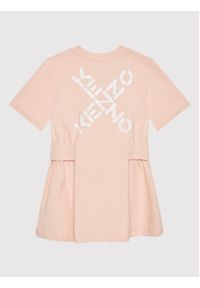 Kenzo kids - Kenzo Kids Sukienka codzienna K12246 Różowy Regular Fit. Okazja: na co dzień. Kolor: różowy. Materiał: bawełna. Typ sukienki: proste. Styl: casual #3