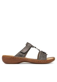 Rieker Klapki 608K1-45 Szary. Kolor: szary. Materiał: syntetyk, materiał #1