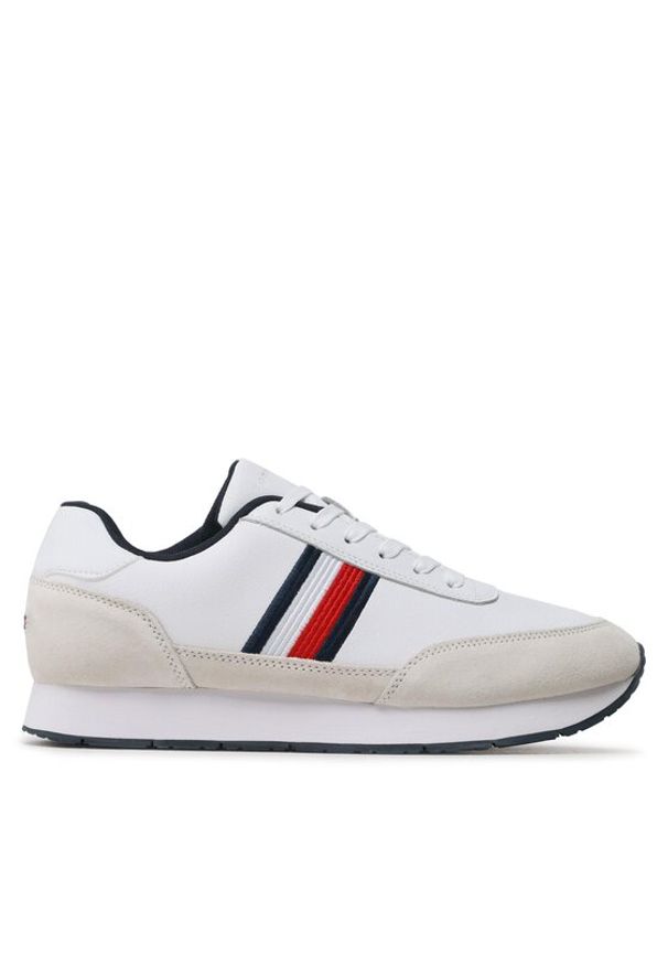 TOMMY HILFIGER - Tommy Hilfiger Sneakersy Core Eva Runner Corporate Lea FM0FM04397 Biały. Kolor: biały. Materiał: skóra
