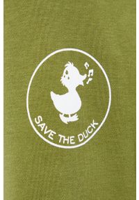 Save The Duck Bluza kolor beżowy z nadrukiem. Okazja: na co dzień. Kolor: zielony. Materiał: dzianina. Wzór: nadruk. Styl: casual #6