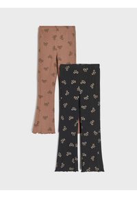 Sinsay - Prążkowane spodnie flare 2 pack - wielobarwny. Materiał: prążkowany #1