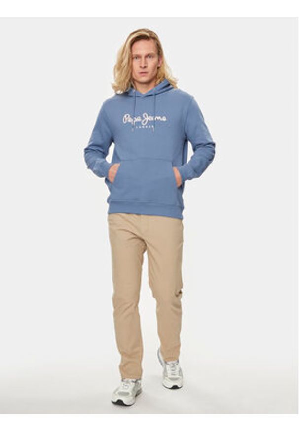 Pepe Jeans Bluza Saul PM582695 Niebieski Regular Fit. Kolor: niebieski. Materiał: bawełna