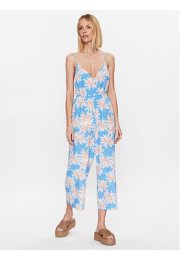 Roxy Kombinezon Never Ending Summer ERJX603348 Błękitny Regular Fit. Kolor: niebieski. Materiał: bawełna