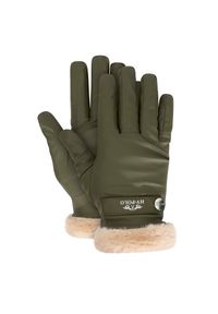HV POLO - Rękawice jeździeckie damskie HV Polo Garnet. Kolor: zielony. Materiał: futro. Wzór: aplikacja. Sport: jeździectwo #1