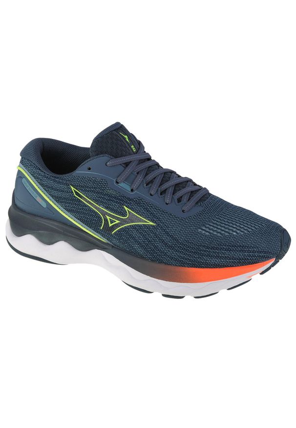 Buty do biegania męskie Mizuno Wave Skyrise 3. Kolor: wielokolorowy, żółty, szary, zielony, niebieski. Model: Mizuno Wave