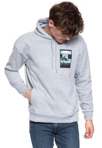 Lee - BLUZA LEE GRAPHIC RELAXED HOOD GREY MELE L82YTTMP 112122266. Typ kołnierza: kaptur. Wzór: nadruk #4