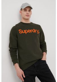 Superdry bluza męska kolor zielony z aplikacją. Okazja: na co dzień. Kolor: zielony. Wzór: aplikacja. Styl: casual