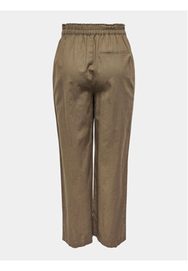 only - ONLY Spodnie materiałowe Tokyo 15259590 Brązowy Straight Fit. Kolor: brązowy. Materiał: wiskoza, len