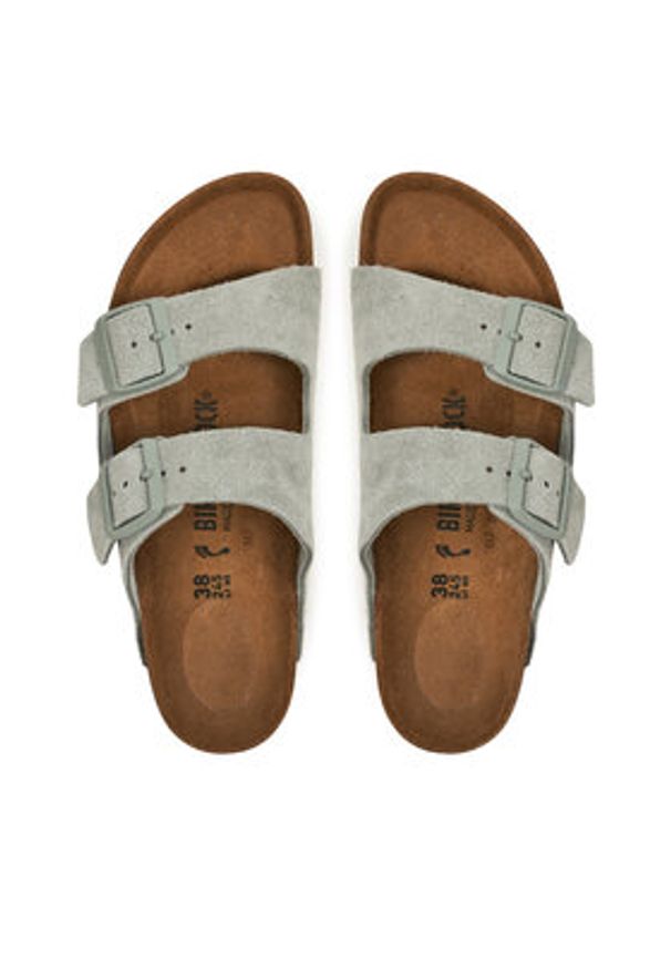 Birkenstock Klapki Arizona zamsz 1029215 Zielony. Kolor: zielony. Materiał: skóra, zamsz
