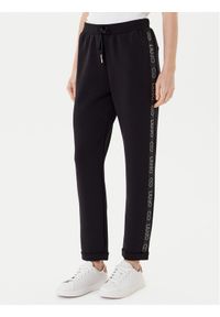 Liu Jo Spodnie dresowe TF5093 J4616 Czarny Regular Fit. Kolor: czarny. Materiał: syntetyk