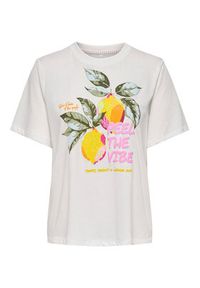 only - ONLY T-Shirt Bilins 15320615 Biały Regular Fit. Kolor: biały. Materiał: syntetyk, bawełna #3