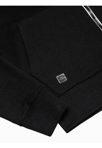 Ombre Clothing - Bluza męska rozpinana z kapturem - czarna V2 B1145 - L. Typ kołnierza: kaptur. Kolor: czarny. Materiał: bawełna. Styl: klasyczny