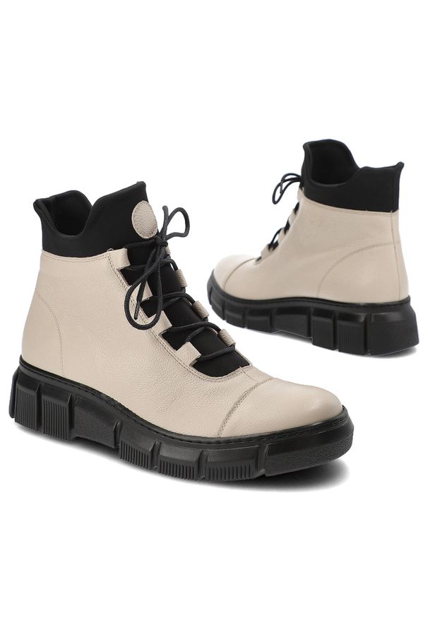 Beżowe Botki Armodo Stylowe Obuwie Damskie. Okazja: na co dzień. Kolor: beżowy. Sezon: zima, jesień. Styl: elegancki