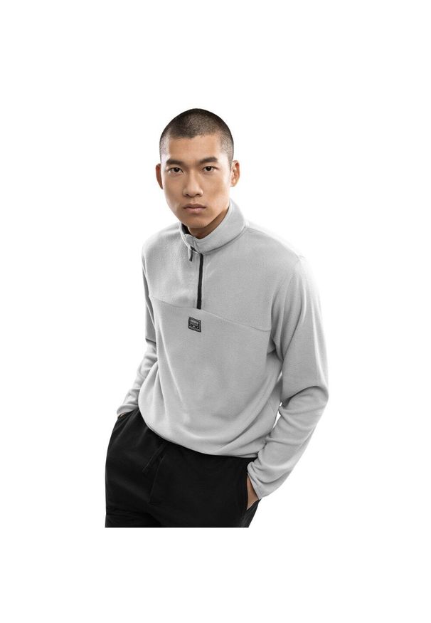 SIROKO - Męska bluza z cienkiego polaru Sporty zimowe Siroko Limestone. Kolor: szary. Materiał: polar. Sezon: zima