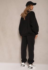Renee - Czarny Komplet Dresowy z Polarową Podszewką Bluza i Joggery Ziline. Kolor: czarny. Materiał: dresówka, polar #4