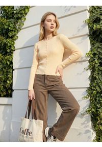 Sinsay - Wiskozowy kardigan - żółty. Kolor: żółty. Materiał: wiskoza #1