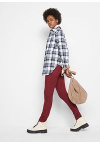 bonprix - Spodnie ze stretchem Slim Fit. Kolor: czerwony. Materiał: bawełna #3