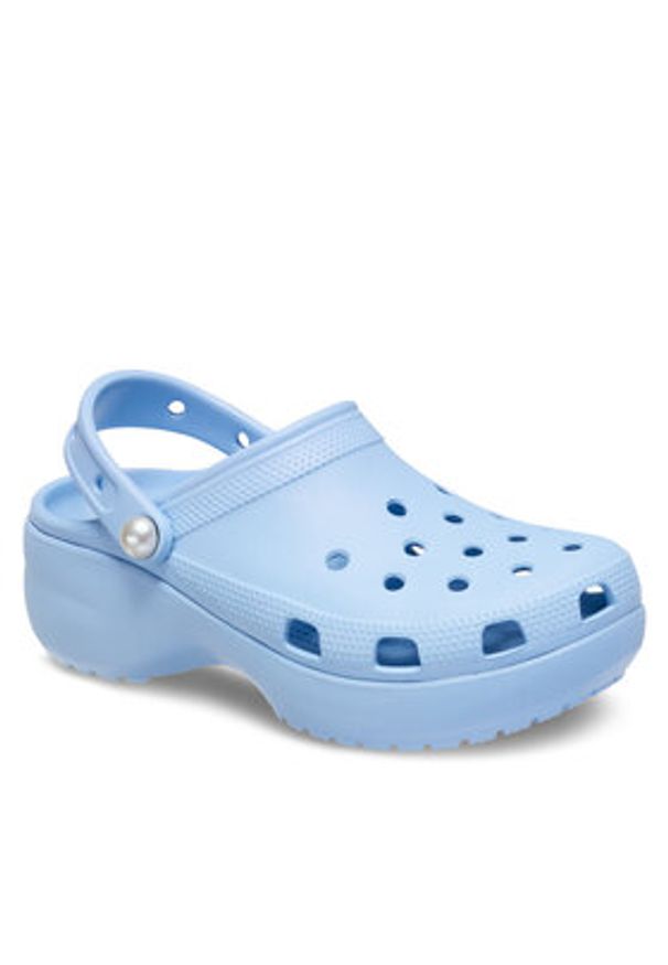 Crocs Klapki Classic Platform Pearl Clog 211231 Niebieski. Kolor: niebieski. Obcas: na platformie