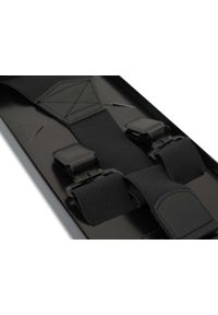 Modini - Szerokie czarne szelki do spodni z czarnymi żabkami XL150. Kolor: czarny. Materiał: skóra, guma #1