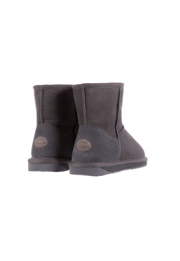 emu - Śniegowce Emu Stinger Mini Charcoal 119073, Szary, Skóra naturalna. Kolor: szary. Materiał: skóra. Szerokość cholewki: normalna. Styl: elegancki