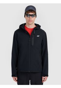 4f - 4F Kurtka softshell wiatroodporna membrana 8000 męska - czarna S. Kolor: czarny. Materiał: softshell