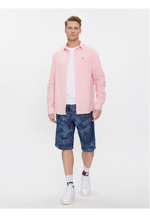 Tommy Jeans Koszula DM0DM18962 Różowy Regular Fit. Kolor: różowy. Materiał: bawełna, len