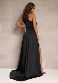Renee - Czarna Elegancka Sukienka na Jedno Ramię o Asymetrycznym Fasonie Leylane. Kolor: czarny. Typ sukienki: asymetryczne. Styl: elegancki. Długość: maxi