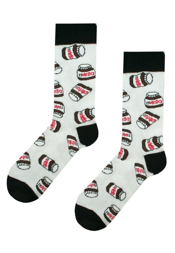 His Story - Skarpetki Bawełniane - Tematyczne - Białe, Nutella. Kolor: wielokolorowy. Materiał: elastan, bawełna, poliamid