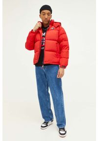 Tommy Jeans kurtka puchowa męska kolor czerwony zimowa. Kolor: czerwony. Materiał: puch. Sezon: zima #3