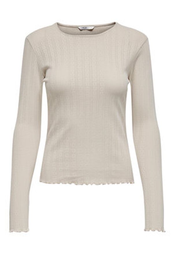 only - ONLY Bluzka Carlotta 15291987 Beżowy Regular Fit. Kolor: beżowy. Materiał: bawełna
