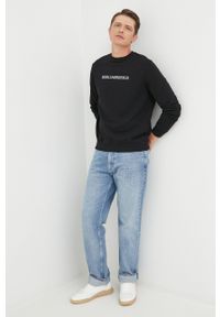 Karl Lagerfeld bluza męska kolor czarny z nadrukiem. Kolor: czarny. Materiał: materiał. Wzór: nadruk