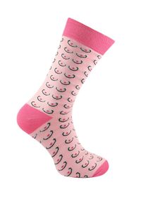 Oryginalne Skarpetki Bawełniane - Alties - Piersi na Różowym Tle. Kolor: różowy. Materiał: bawełna, poliester, elastan #1