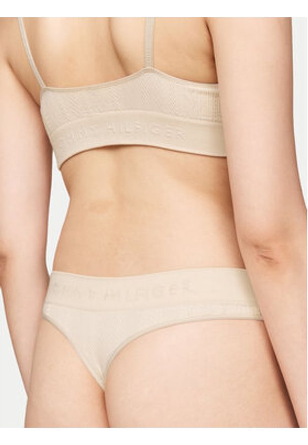 TOMMY HILFIGER - Tommy Hilfiger Stringi UW0UW05503 Beżowy. Kolor: beżowy. Materiał: syntetyk