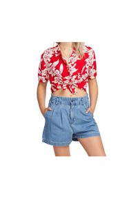 Koszula turystyczna damska Volcom Aloha Ha. Kolor: czerwony. Materiał: wiskoza