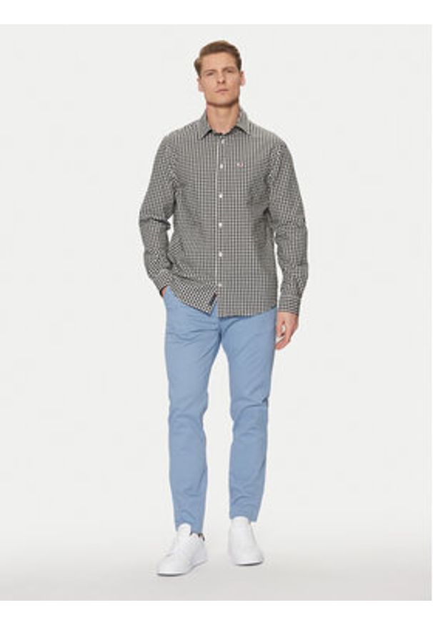 Tommy Jeans Koszula Poplin Check DM0DM21115 Czarny Regular Fit. Kolor: czarny. Materiał: bawełna