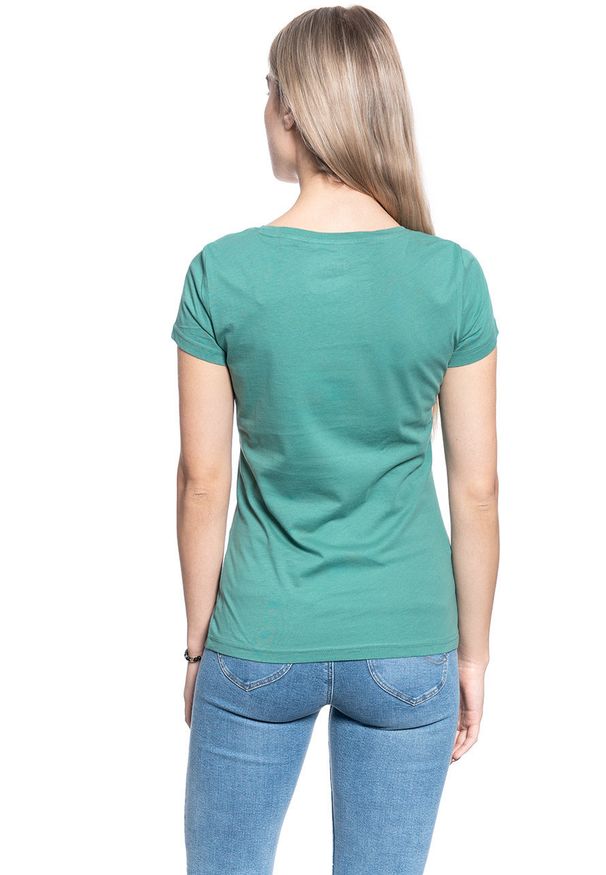 Mustang - T-SHIRT DAMSKI MUSTANG ALEXIA C PRINT DEEP SEA 1009641 6318. Wzór: nadruk