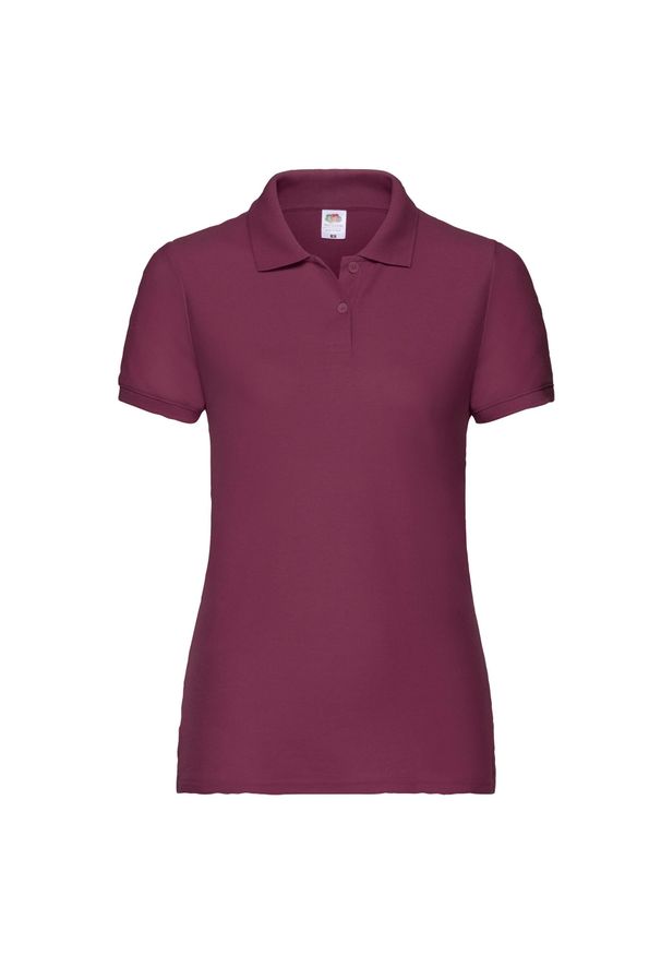 FRUIT OF THE LOOM - Koszulka Polo Damska 65/35. Typ kołnierza: polo. Kolor: czerwony, wielokolorowy, brązowy
