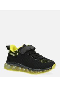 Casu - Czarne buty sportowe na rzep casu 918b/8. Zapięcie: rzepy. Kolor: czarny, wielokolorowy, żółty