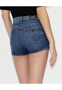 Armani Exchange - ARMANI EXCHANGE - Modelujące jeansowe szorty. Okazja: na co dzień. Kolor: niebieski. Materiał: jeans. Wzór: nadruk. Sezon: lato. Styl: wakacyjny, casual #4