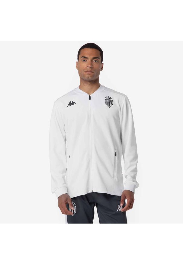 Kappa - Bluza dresowa AS Monaco Atrisy 2024/25. Kolor: wielokolorowy, biały, czerwony. Materiał: dresówka. Sport: piłka nożna