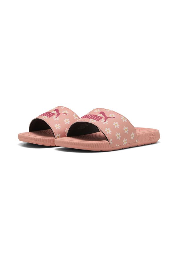 Puma - Dziecięce klapki Cool Cat 2.0 Daisies PUMA Pink Fruit White Almost Apricot. Kolor: pomarańczowy, biały, wielokolorowy, różowy. Wzór: nadruk