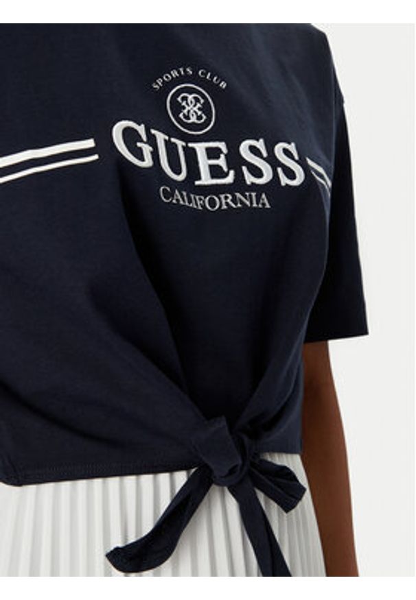 Guess T-Shirt V6GI20 K3509 Granatowy Regular Fit. Kolor: niebieski. Materiał: bawełna
