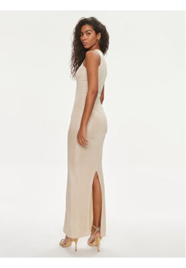 Guess Sukienka dzianinowa 4GGK90 5783Z Beżowy Bodycon Fit. Kolor: beżowy. Materiał: wiskoza. Typ sukienki: bodycon