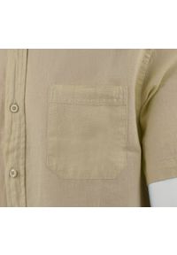 Koszula Weekendowa z Lnem, Krótki Rękaw - Brave Soul - Beżowa. Okazja: na co dzień. Kolor: brązowy, wielokolorowy, beżowy. Materiał: bawełna, len. Długość rękawa: krótki rękaw. Długość: krótkie. Styl: casual #4