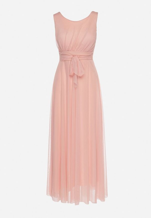 Born2be - Różowa Sukienka Koktajlowa z Tiulowym Dołem Elasoria. Kolor: różowy. Materiał: tiul. Styl: wizytowy