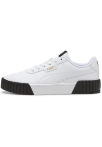 Adidasy Puma Carina 3.0, Dla obu płci. Okazja: na co dzień. Kolor: biały. Materiał: skóra ekologiczna, skóra, materiał. Sport: turystyka piesza